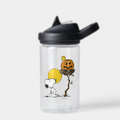 Snoopy und Holznest mit Jack O' Lantern Trinkflasche (Links)