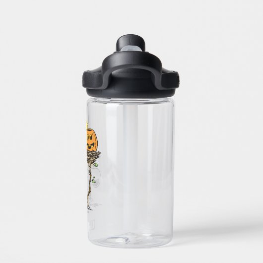 Snoopy und Holznest mit Jack O' Lantern Trinkflasche (Rückseite)