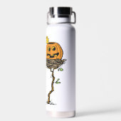 Snoopy und Holznest mit Jack O' Lantern Trinkflasche (Rückseite)