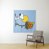 Snoopy und Holznest mit Jack O' Lantern Wandteppich (Beispiel (Horizontal))