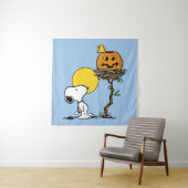 Snoopy und Holznest mit Jack O' Lantern Wandteppich (Beispiel)