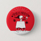 Snoopy und Woodstock - Merry & Bright Button (Vorderseite)