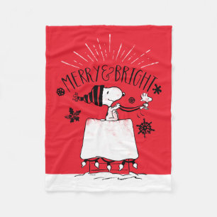 Snoopy und Woodstock - Merry & Bright Fleecedecke