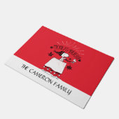 Snoopy und Woodstock - Merry & Bright Fußmatte (Schrägansicht)