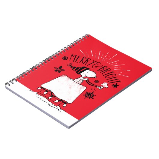 Snoopy und Woodstock - Merry & Bright Notizblock (Linke Seite)