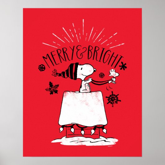 Snoopy und Woodstock - Merry & Bright Poster (Vorne)