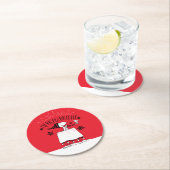 Snoopy und Woodstock - Merry & Bright Runder Pappuntersetzer (Vor Ort)