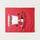 Snoopy und Woodstock - Merry & Bright Wandteppich (Vorderseite (Horizontal))