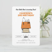 Snoopy | Unser kleiner Boo dreht sich um zwei Gebu Einladung (Stehend Vorderseite)