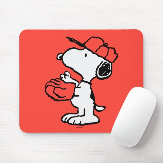 Snoopy Varsity Sports Baseball Mousepad (Mit Mouse)
