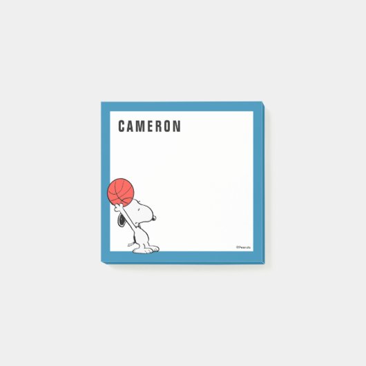 Snoopy Varsity Sports Basketball | Name hinzufügen Post-it Klebezettel (Vorderseite)