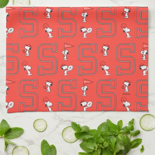 Snoopy Varsity Sports Pattern Geschirrtuch (Gefaltet)