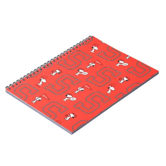 Snoopy Varsity Sports Pattern Notizblock (Linke Seite)