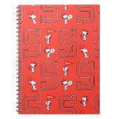 Snoopy Varsity Sports Pattern Notizblock (Vorderseite)