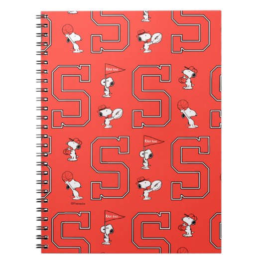Snoopy Varsity Sports Pattern Notizblock (Vorderseite)