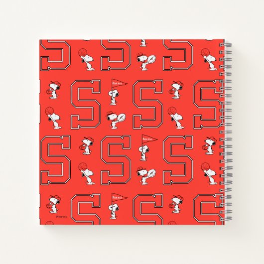 Snoopy Varsity Sports Pattern Notizblock (Rückseite)