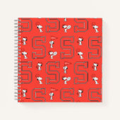 Snoopy Varsity Sports Pattern Notizblock (Vorderseite)