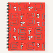 Snoopy Varsity Sports Pattern Notizblock (Vorderseite)