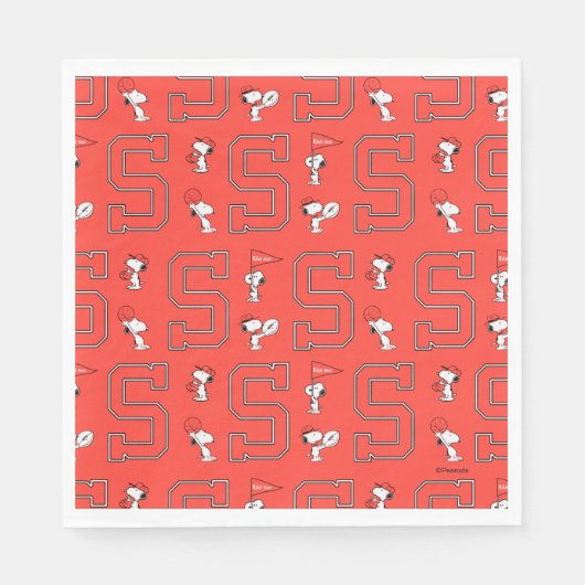 Snoopy Varsity Sports Pattern Serviette (Vorderseite)