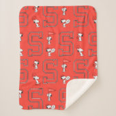 Snoopy Varsity Sports Pattern Sherpadecke (Vorderseite)