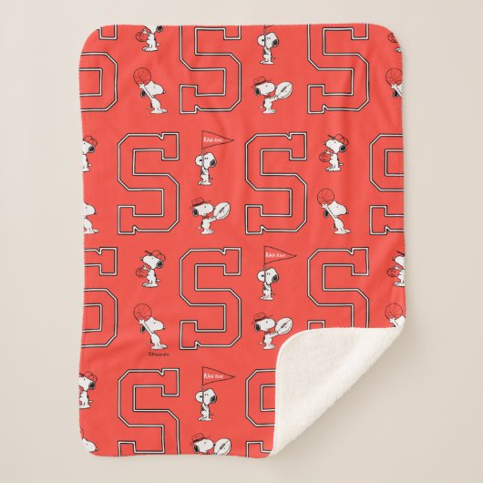 Snoopy Varsity Sports Pattern Sherpadecke (Vorderseite)