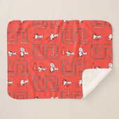 Snoopy Varsity Sports Pattern Sherpadecke (Vorderseite (Horizontal))