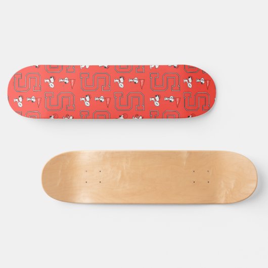 Snoopy Varsity Sports Pattern Skateboard (Horizontal)