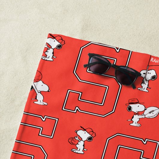 Snoopy Varsity Sports Pattern Strandtuch (Beispiel)
