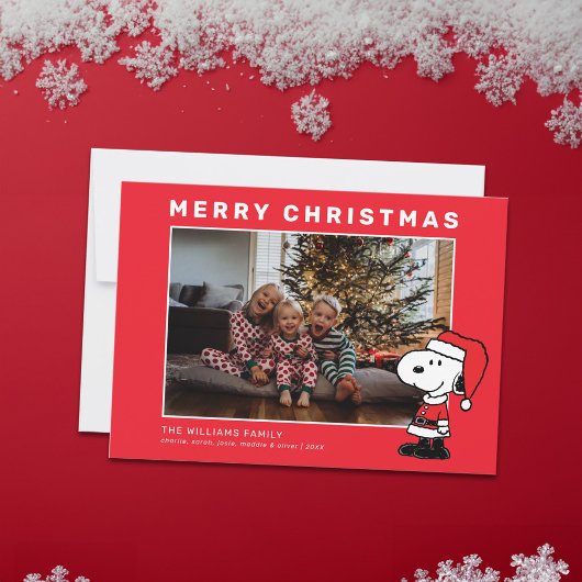 Snoopy Weihnachtsfamilie Foto Feiertagskarte