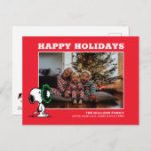 Snoopy Weihnachtsfamilie Foto Feiertagspostkarte (Vorne/Hinten)