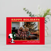 Snoopy Weihnachtsfamilie Foto Folien Feiertagskarte (Stehend vorne)