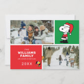 Snoopy Weihnachtsfamilie FotoCollage Feiertagskarte (Vorderseite)