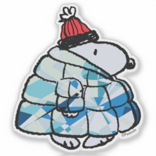 Snoopy Winter Gem Puffer Jacke Aufkleber