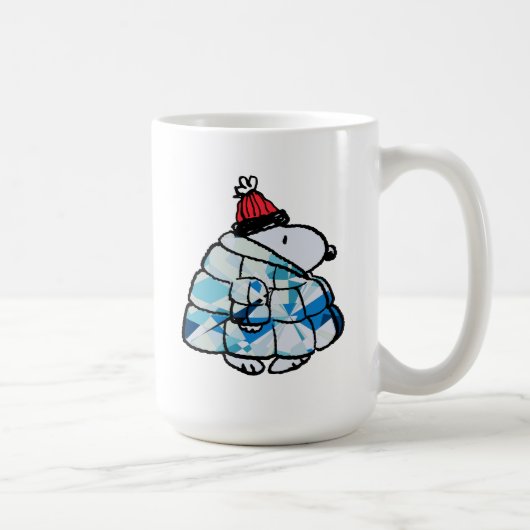 Snoopy Winter Gem Puffer Jacke Kaffeetasse (Rechts)