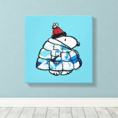 Snoopy Winter Gem Puffer Jacke Leinwanddruck (Insitu (Holzboden))