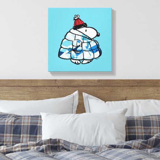 Snoopy Winter Gem Puffer Jacket Canvas Print Leinwanddruck (Insitu (Schlafzimmer))