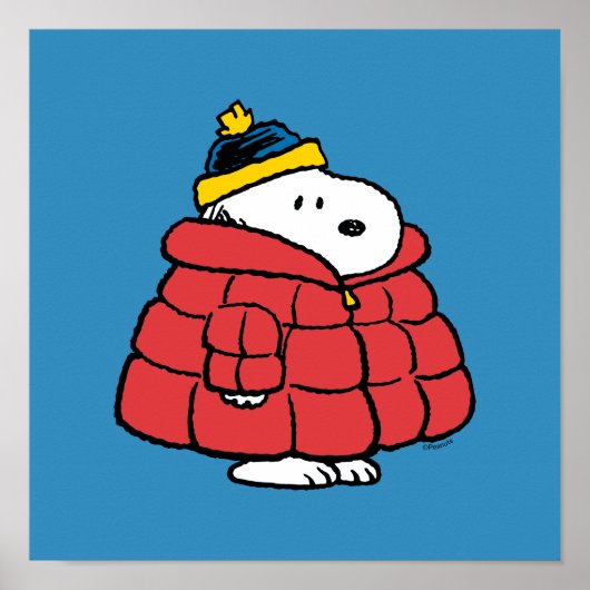 Snoopy Winter im Daunenmantel Poster (Vorne)