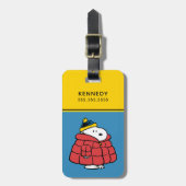 Snoopy Winter in Daunenjacke Gepäckanhänger (Vorderseite vertikal)