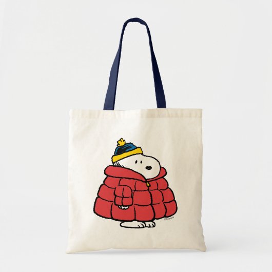 Snoopy Winter in Daunenjacke Tragetasche (Vorne)