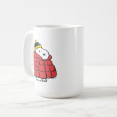 Snoopy Winter in Daunenmantel Kaffeetasse (Vorderseite Links)