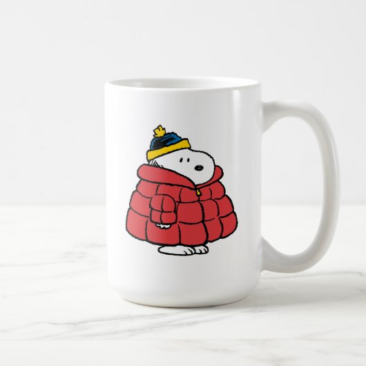 Snoopy Winter in Daunenmantel Kaffeetasse (Rechts)