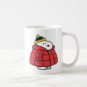 Snoopy Winter in Daunenmantel Kaffeetasse