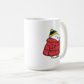 Snoopy Winter in Puffer Coat Coffee Mug Kaffeetasse (VorderseiteRechts)