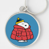 Snoopy Winter in Puffer Coat Keychain Schlüsselanhänger (Vorne)