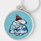 Snoopy Winter in Puffer Coat Keychain Schlüsselanhänger (Vorne)