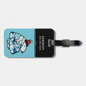 Snoopy Winter in Puffer Coat Luggage Tag Gepäckanhänger (Rückseite horizontal)