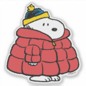 Snoopy Winter in Puffer Coat Sticker (Vorderseite)