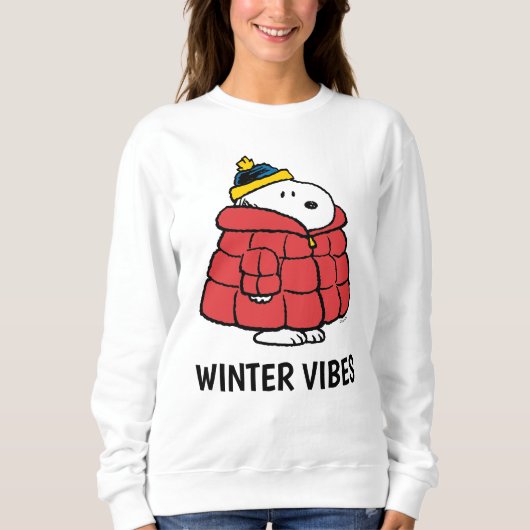 Snoopy Winter in Puffer Coat Sweatshirt (Vorderseite)