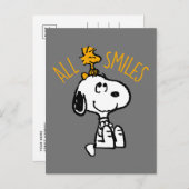 Snoopy & Woodstock - Alles Lächeln Postkarte (Vorne/Hinten)