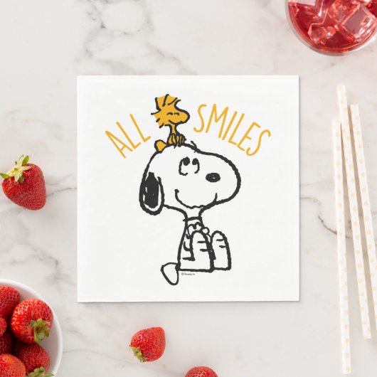 Snoopy & Woodstock - Alles Lächeln Serviette (Beispiel)